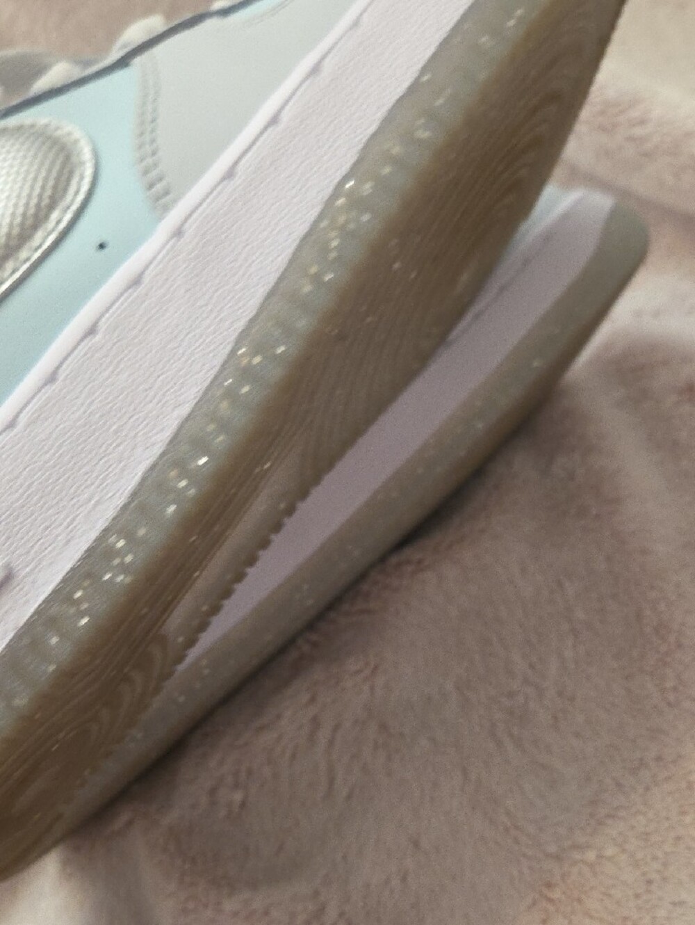 OFFERS/Nike Air Force 1. Low-Top Sneakers in Pale Blue & Silver Swoosh - Picture 5 of 10